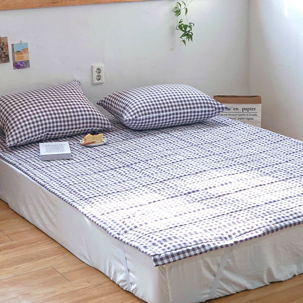 드림체크 먼지없는 사계절 고정밴딩 침대패드 그레이프 퍼플, Q(퀸)