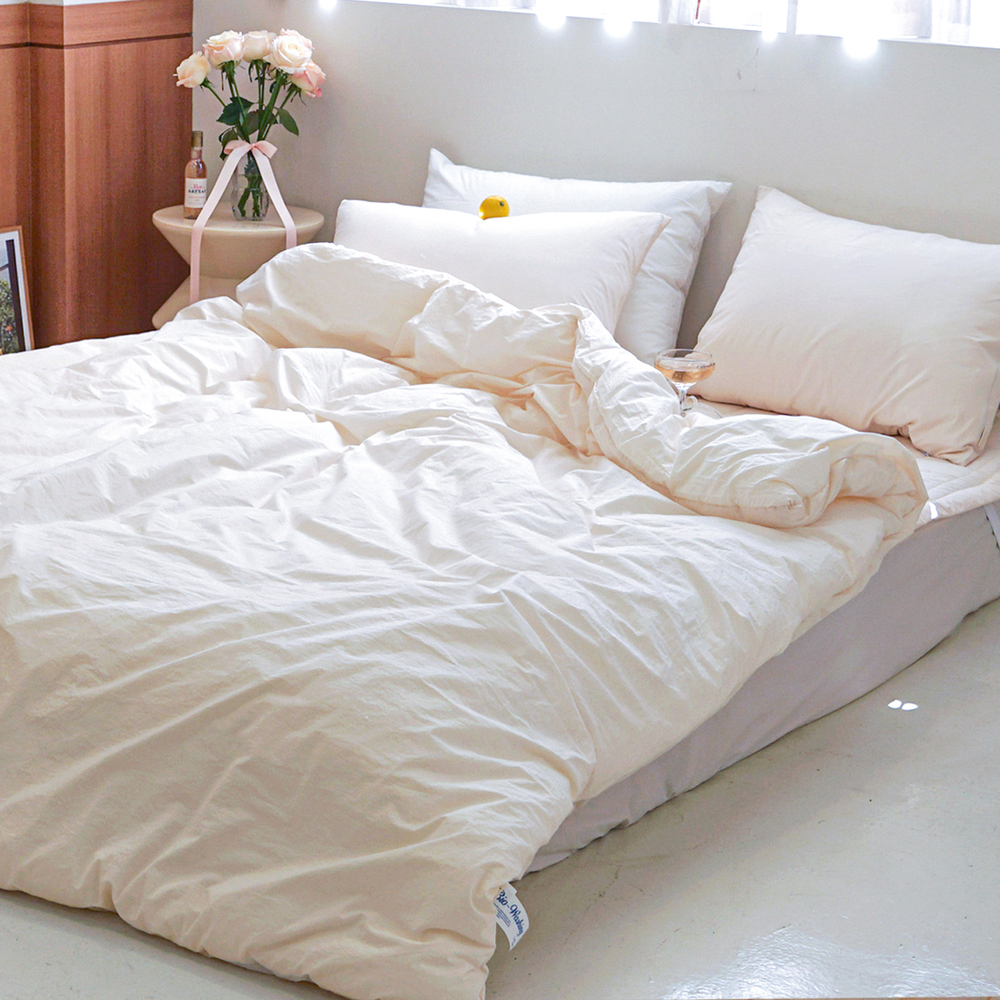 허쉬 60수 고밀도 바이오워싱 순면 옥수수솜 무봉제 차렵이불 파스텔라 피치, Q(퀸)