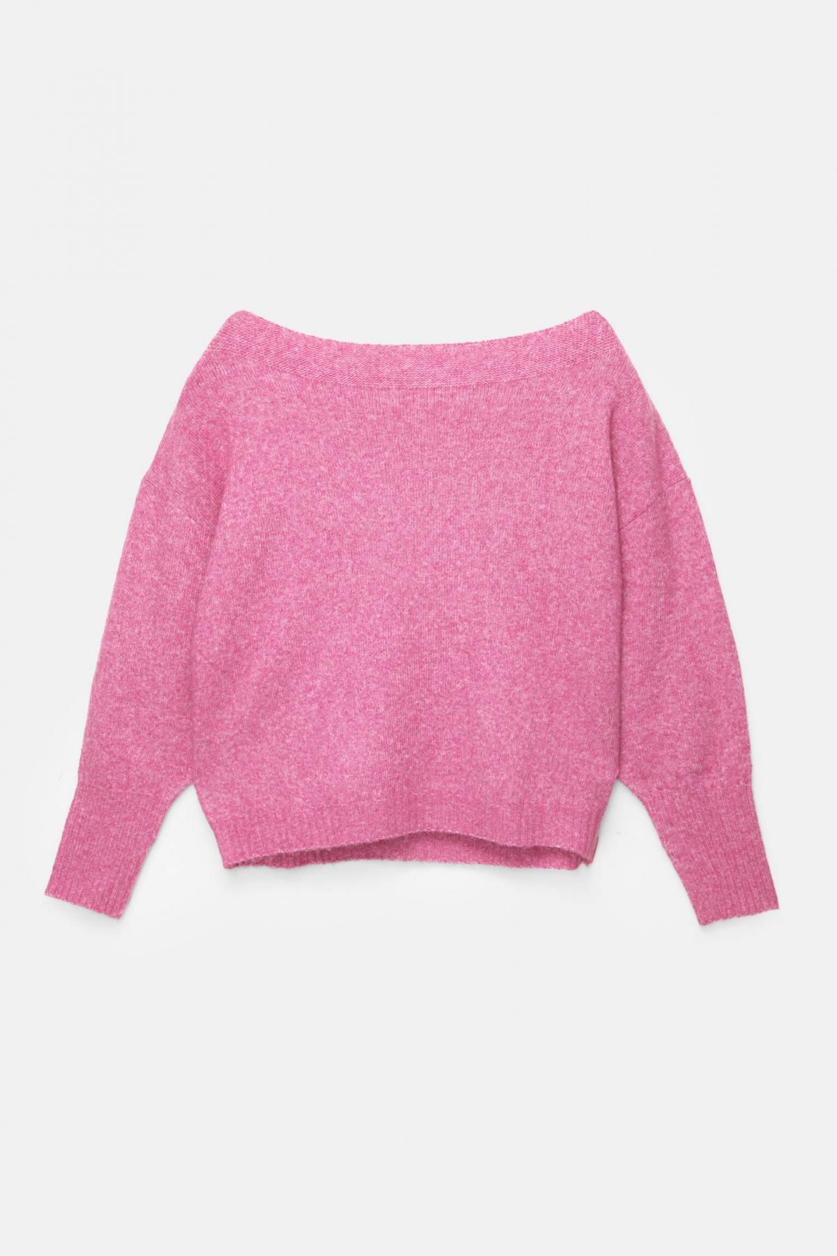 풀앤베어 오버사이즈 보트넥 핑크 소프트 니트 스웨터 7550/306 FUCHSIA - 상품 이미지