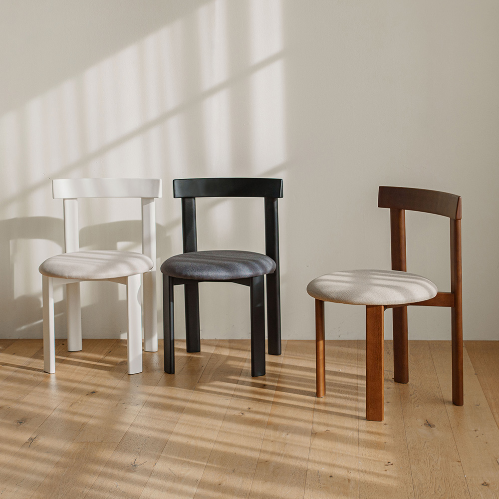 베크 원목 고무나무 식탁의자 인테리어 기능성 패브릭 카페의자