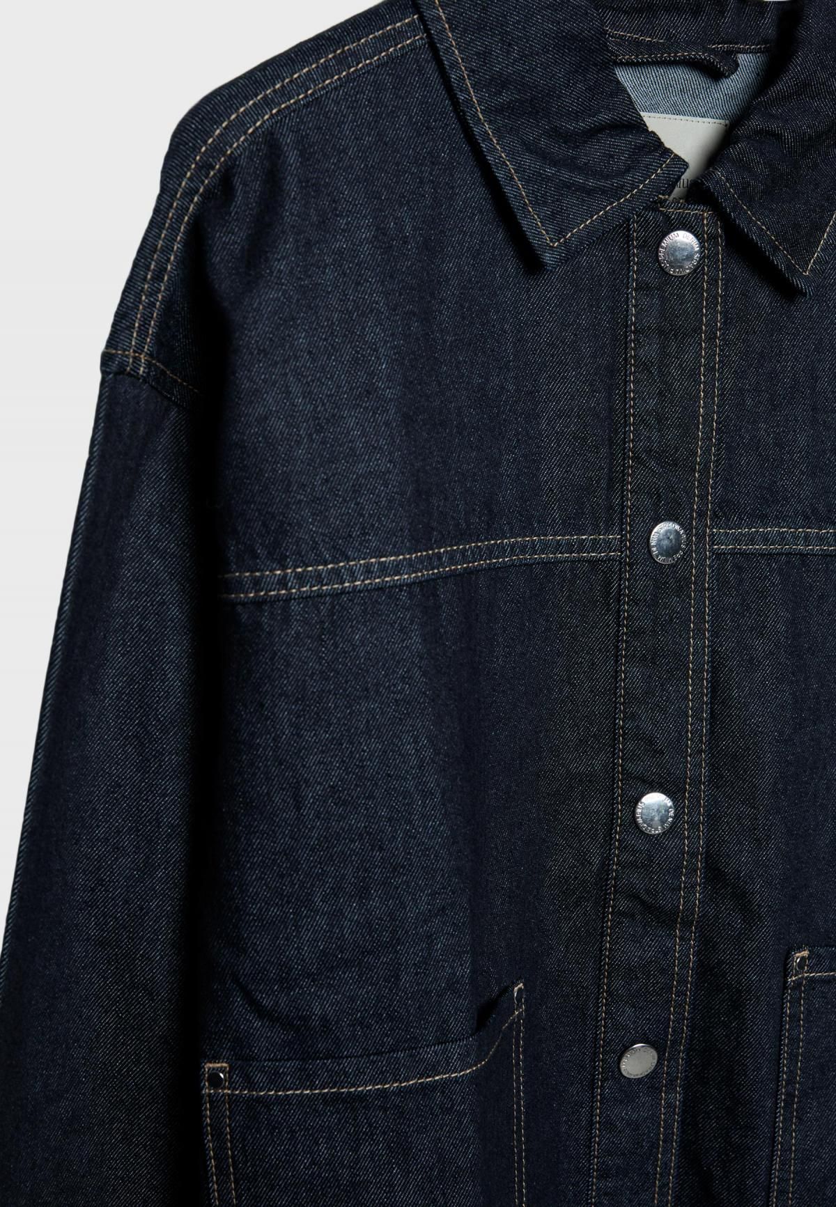 스트라디바리우스 오버핏 포켓 데님 재킷 1742/723 RINSE BLUE DENIM - 상세 이미지 3