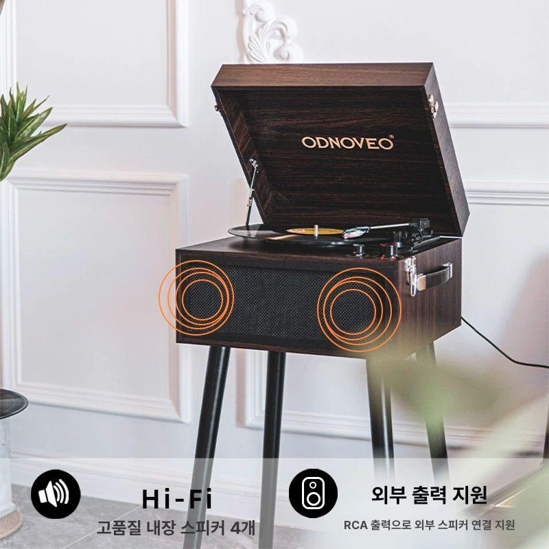 클래식 LP 턴테이블 소품 엘피 엔틱 lp턴테이블 미니턴테이블 턴테이블스피커 호두나무 색상 패키지 4 영어 음반 - 상세 이미지 5