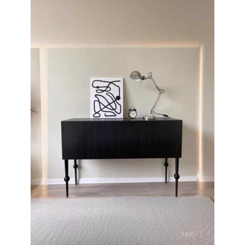 콘솔 장식장 엔틱 서랍 원목 수납 가구 인테리어용 80x30x85cm 블랙 - 상세 이미지 2