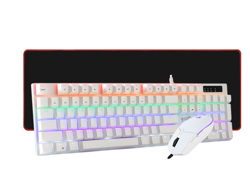 지클릭커 슈퍼히어로 GMK-510X 게이밍 기계식 키보드 마우스 with 장패드 세트 - 메인 이미지