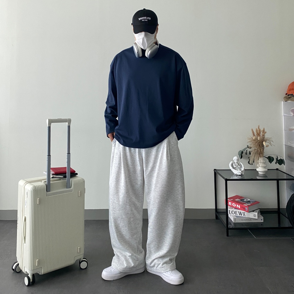 수피마 남자롱슬리브 긴팔 면티 가을 무지 라운드티셔츠 - 상세 이미지 5