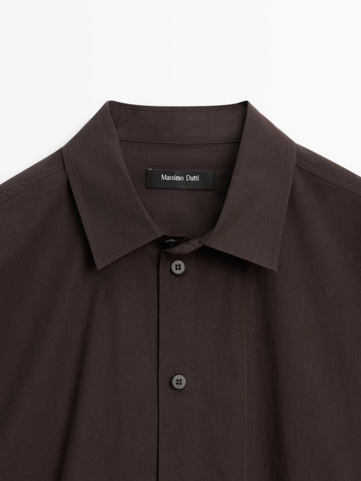 마시모두띠 오버핏 비대칭 버튼업 코튼 셔츠 5187/787 BROWN - 상세 이미지 4
