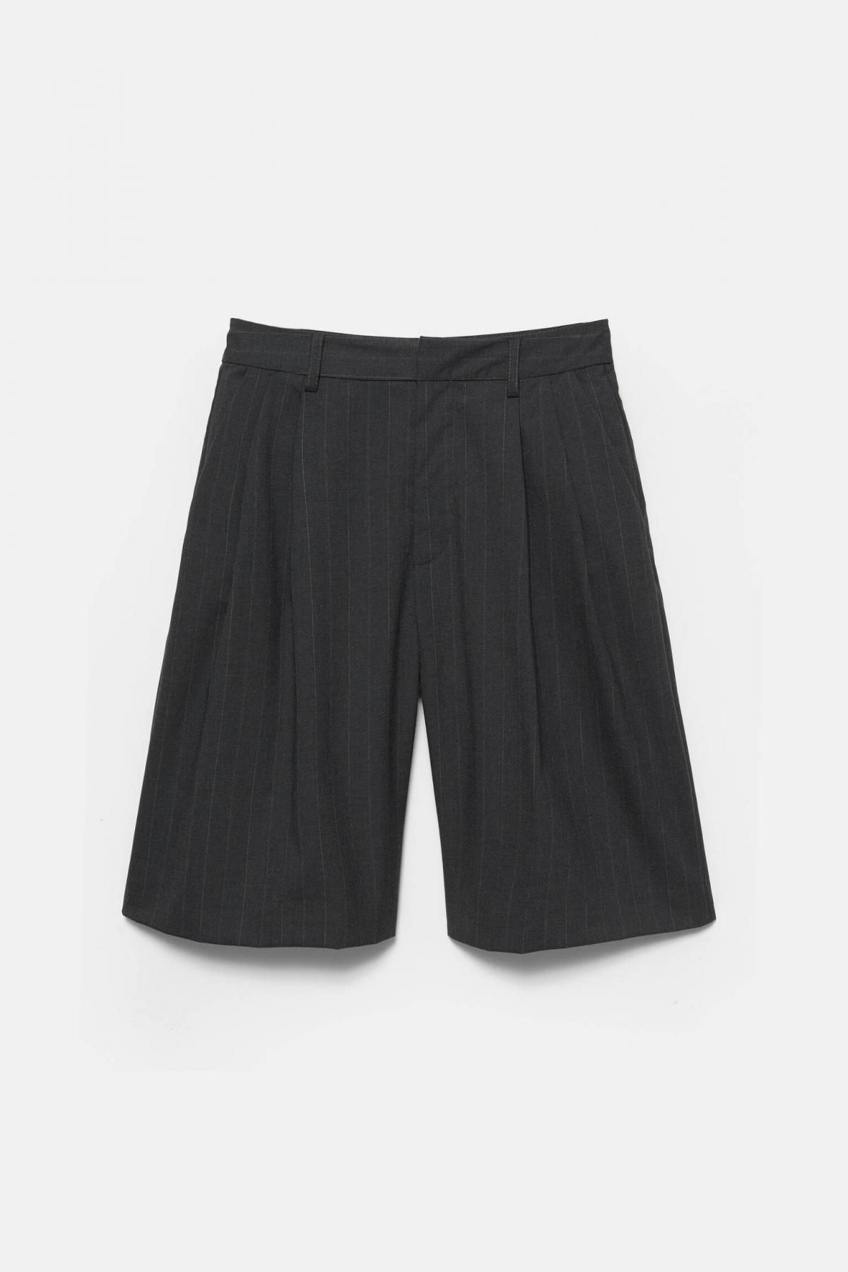 풀앤베어 핀스트라이프 테일러드 버뮤다 반바지 7696/345 ANTHRACITE GREY - 메인 이미지