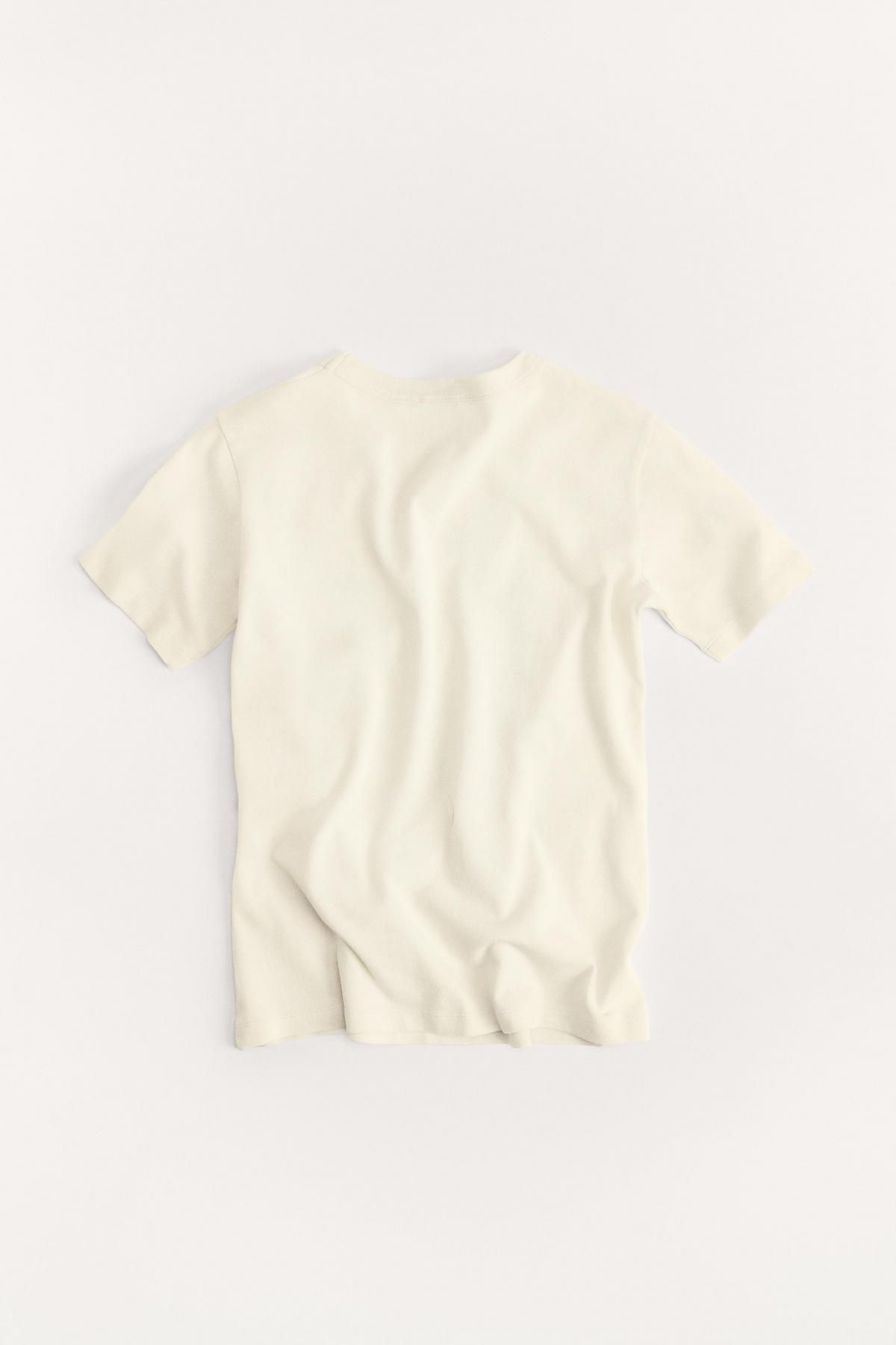 자라 50주년 레트로 바시티 반팔 티셔츠 5643/020 OYSTER-WHITE - 상세 이미지 3