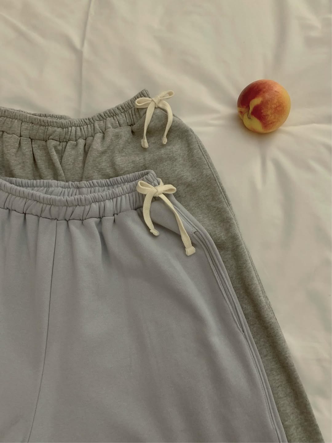 [사계절 팬츠] 옆 사이드 리본 밴딩 캐주얼 트레이닝 츄리닝 러블리 와이드 쭈리 팬츠 - 상세 이미지 5