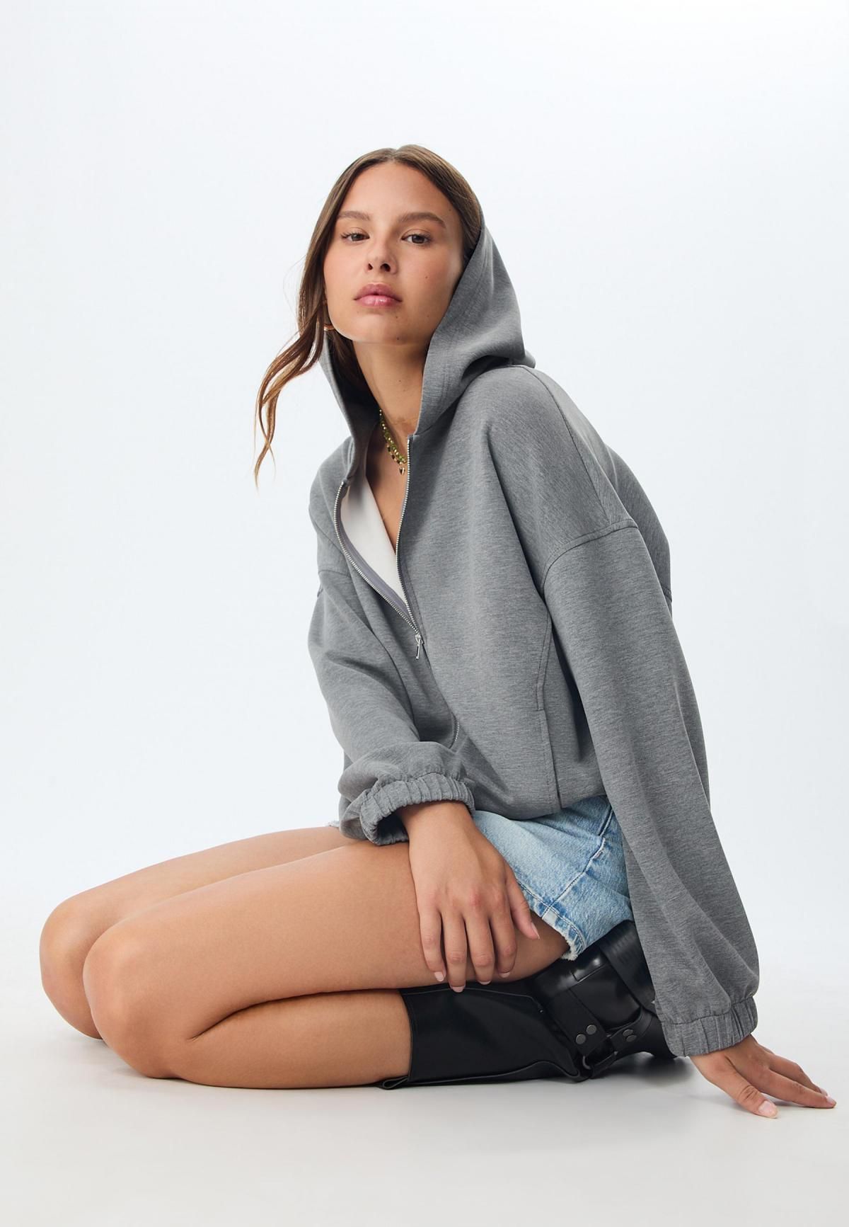 스트라디바리우스 소프트 모달블렌드 집업 후드티 6509/690 DARK GREY - 상세 이미지 5