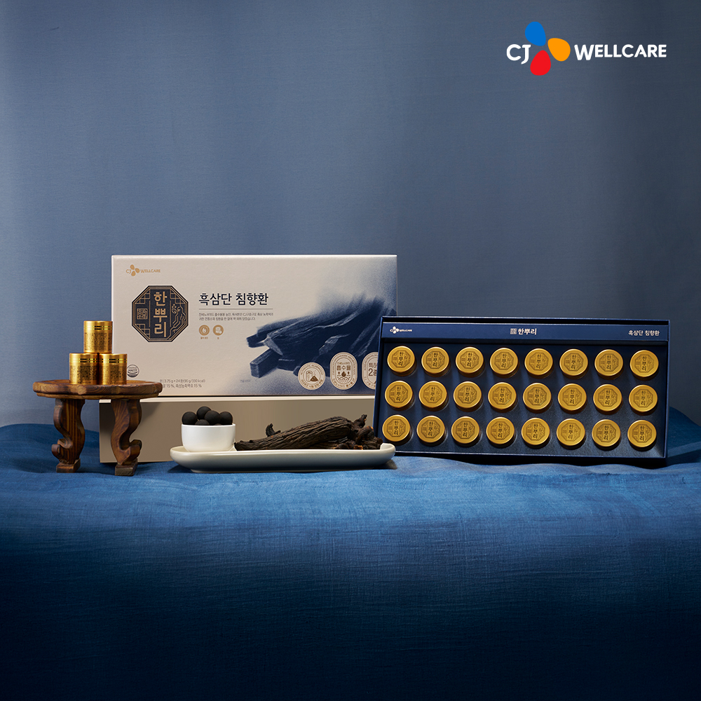 CJ 한뿌리 흑삼단 침향환 활력 부모님 건강 선물세트[쇼핑백포함] 24환, 4개