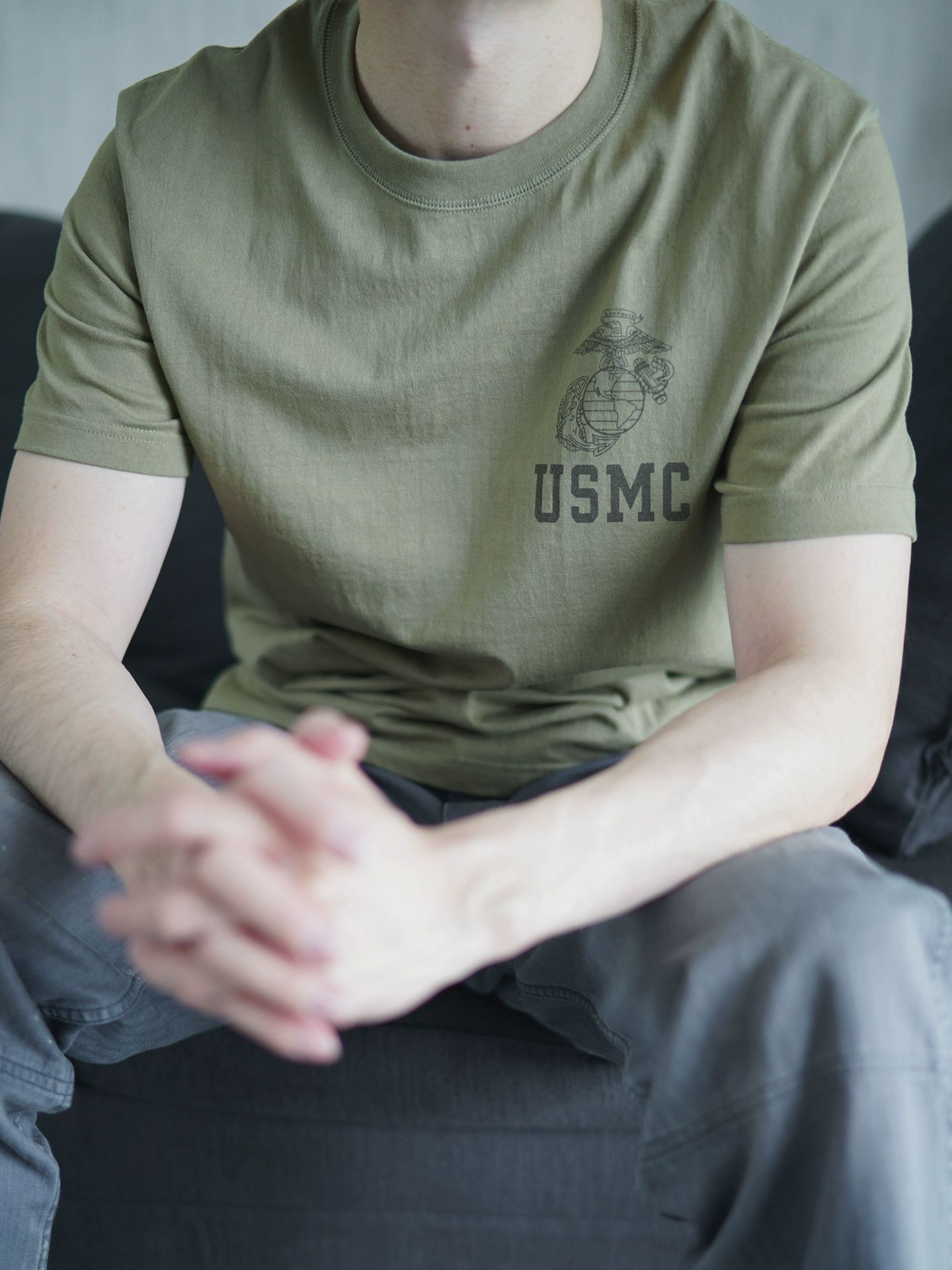 반팔티 미해병대 해군 반소매 육군 웨이트 밀리터리 군용 군녹 짧은소매 상의 티셔츠 빈티지 라이트밀리터리그린 USMC S - 상세 이미지 5