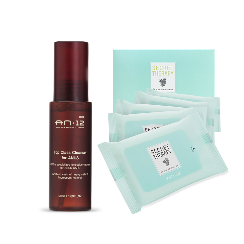 닥터에이엔 AN12 항문클렌저 50ml+여성청결티슈 50매 세트 청결제 세정제 전용워셔 - 메인 이미지