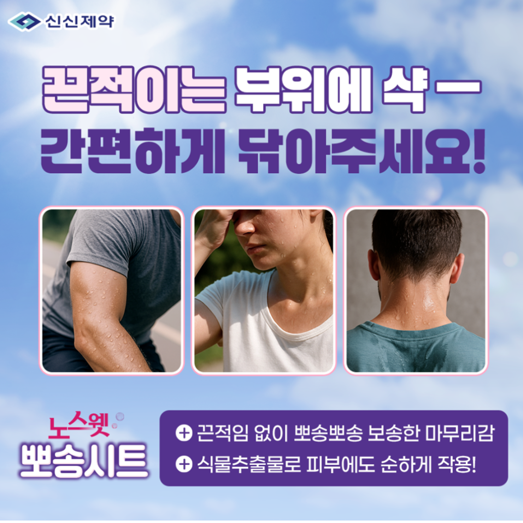 신신제약 노스웻 뽀송시트 10매입 쿨링 데오드란트 땀 클리닝 티슈 - 상세 이미지 3