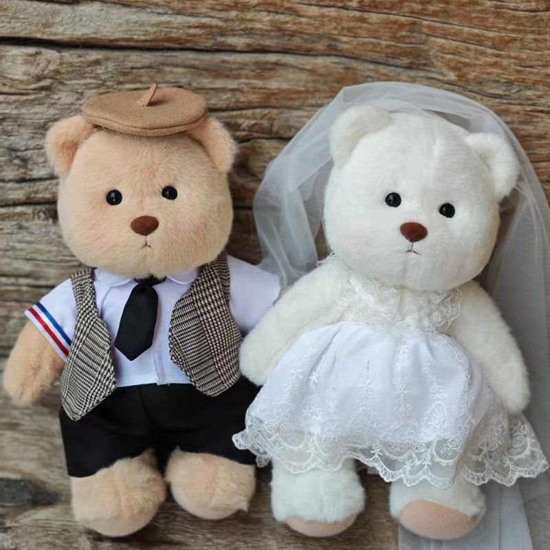 중국 곰인형 웨딩 커플 인형선물 집들이 거실 장식 소품 A 30cm - 상세 이미지 5