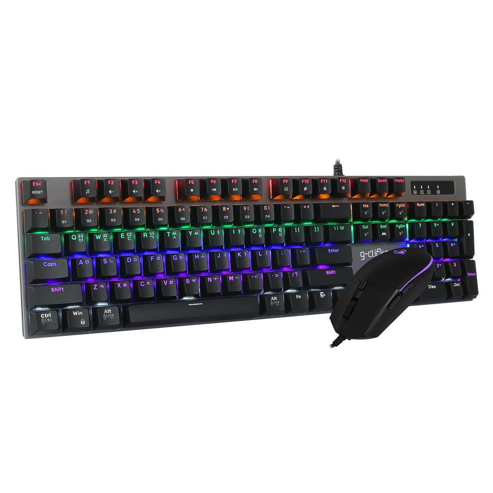 지클릭커 슈퍼 히어로  GMK-510X 게이밍 기계식 유선 키보드 마우스 세트 화이트 적축 - 상세 이미지 4