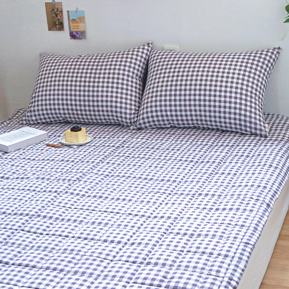 드림체크 먼지없는 사계절 고정밴딩 침대패드 그레이프 퍼플, Q(퀸)