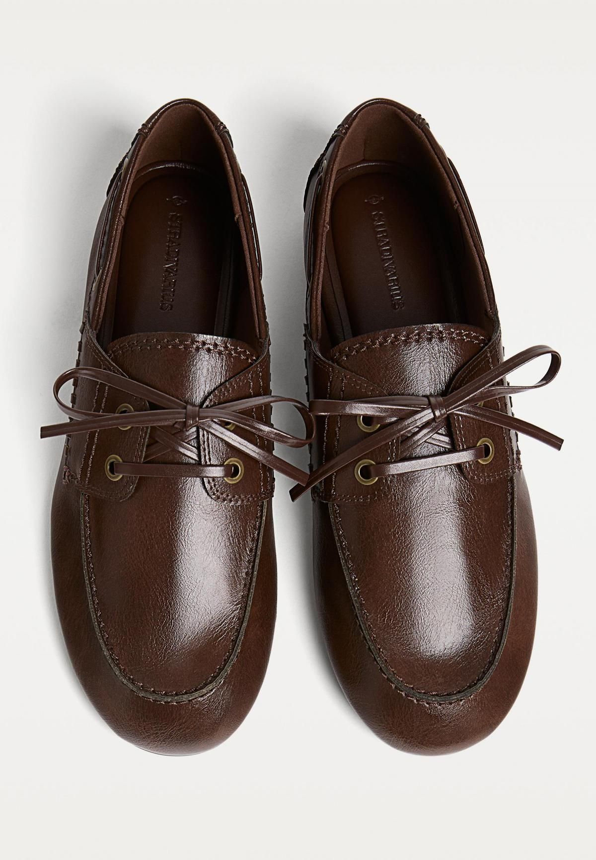 스트라디바리우스 베이직 스티치 레이스업 브라운 로퍼 9648/670 BROWN - 상세 이미지 2