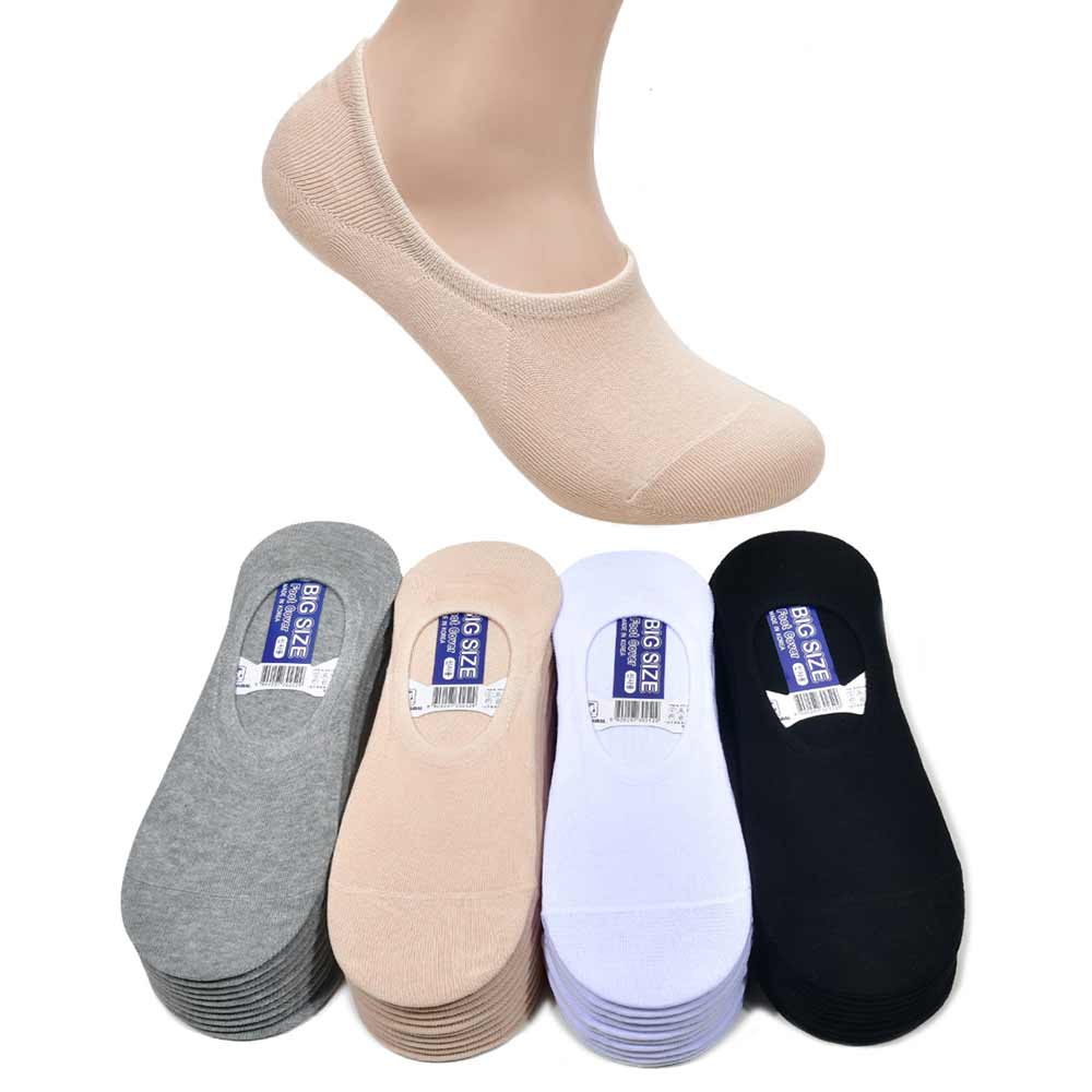 국내생산 질좋은 남자 왕발 페이크삭스 덧신 빅사이즈 안벗겨지는 실리콘 무지 스키커즈 양말 - 상품 이미지