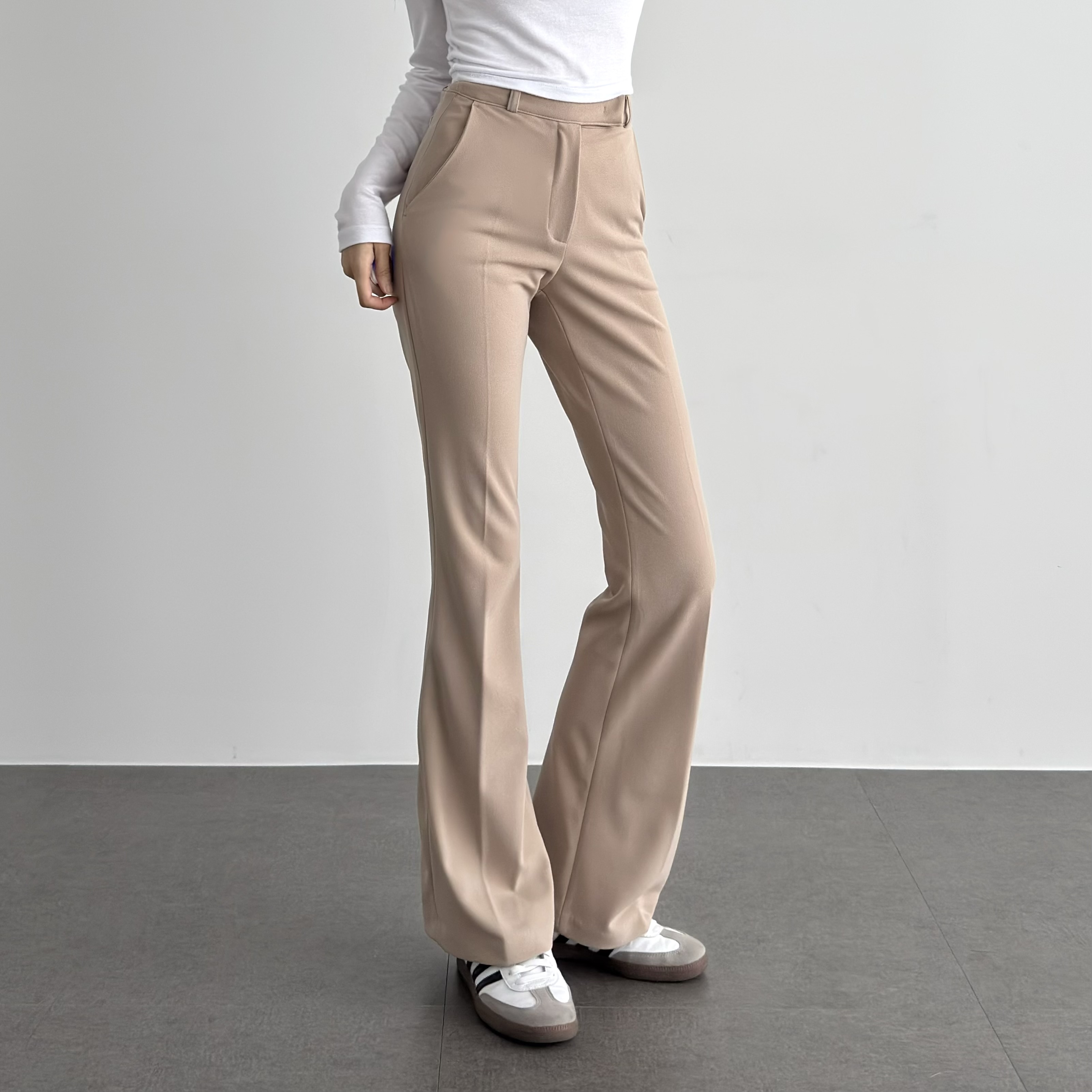 밴딩슬랙스 구김없는 여자슬랙스 키작녀바지 정장바지 - 상세 이미지 2