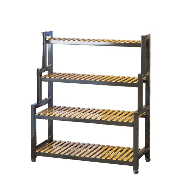 철제화분선반 받침대 거치대 베란다 스탠드 화분대 3단 15관 블랙 80CM (바퀴) - 상세 이미지 2