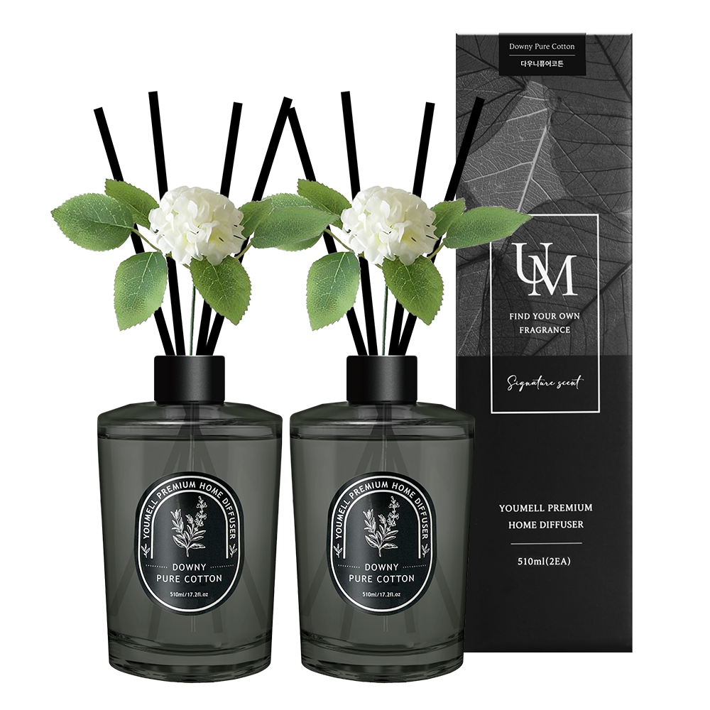 유멜 프리미엄 대용량 디퓨저 다우니퓨어코튼, 510ml, 2개 - 상품 이미지