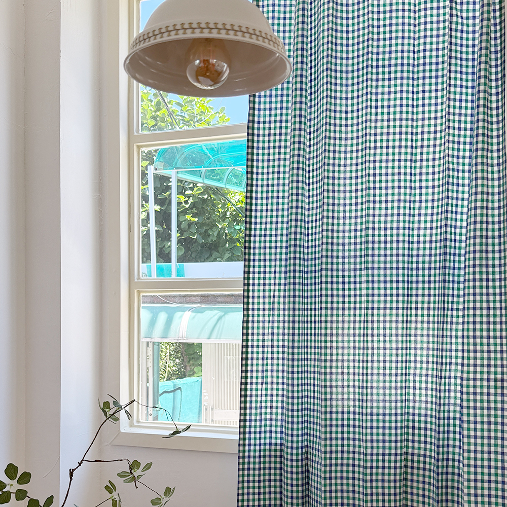 바이아미 데일리 체크 아이방 커튼 맞춤 제작 여아 남아