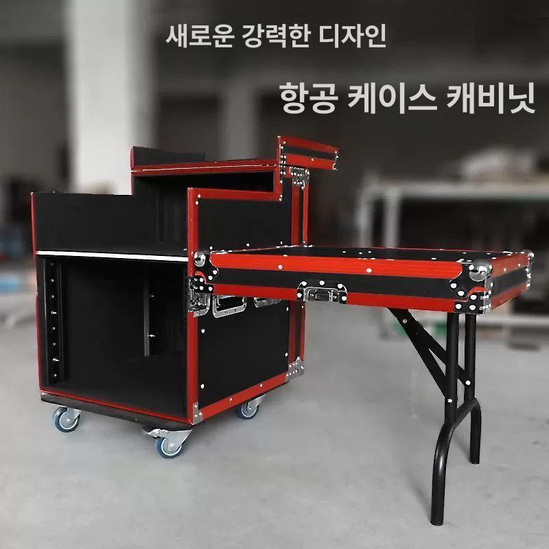 음향 랙케이스 이동식 콘솔 공연 수납장 도어 오디오 무대 믹서 바퀴 12U 서랍 없음 상판 열림 후면 A - 상세 이미지 2