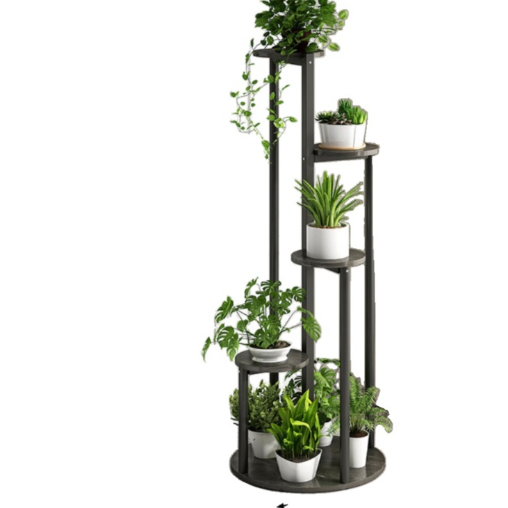 철제화분선반 진열대 거치대 화분정리대 베란다 화분대 무어스톤 블랙 123CM - 상세 이미지 3