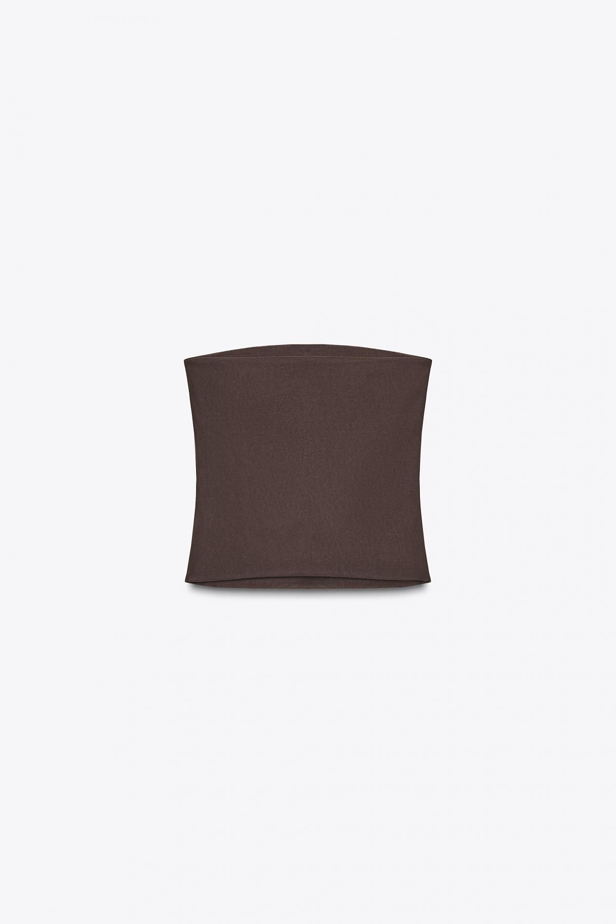 자라 플라워 장식 브라운 튜브탑 0085/826 BROWN - 상세 이미지 5