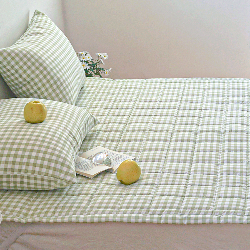 드림체크 먼지없는 사계절 고정밴딩 침대패드 애플그린, SS(슈퍼싱글)