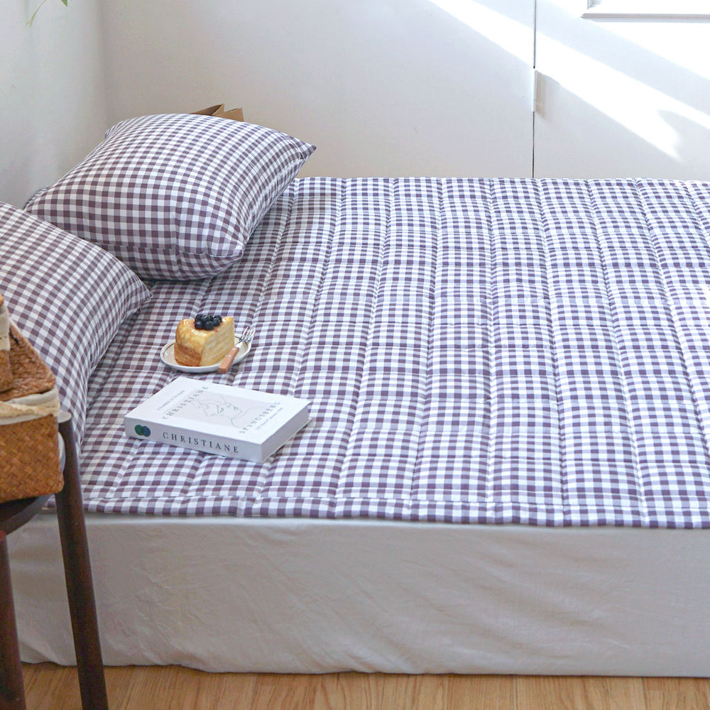 드림체크 먼지없는 사계절 고정밴딩 침대패드 그레이프 퍼플, Q(퀸)