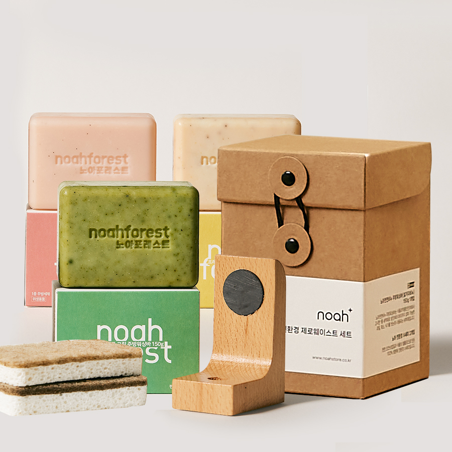 노아포레스트 주방 설거지비누 제로웨이스트 선물세트 돌잔치 결혼식 답례품 스티커 주문 제작