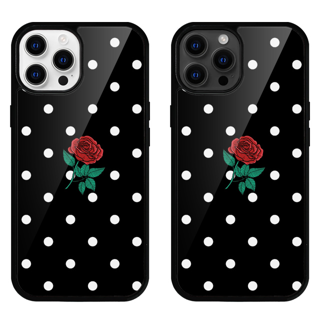 장미 도트 땡땡이 글라스 범퍼 케이스 - 상품 이미지