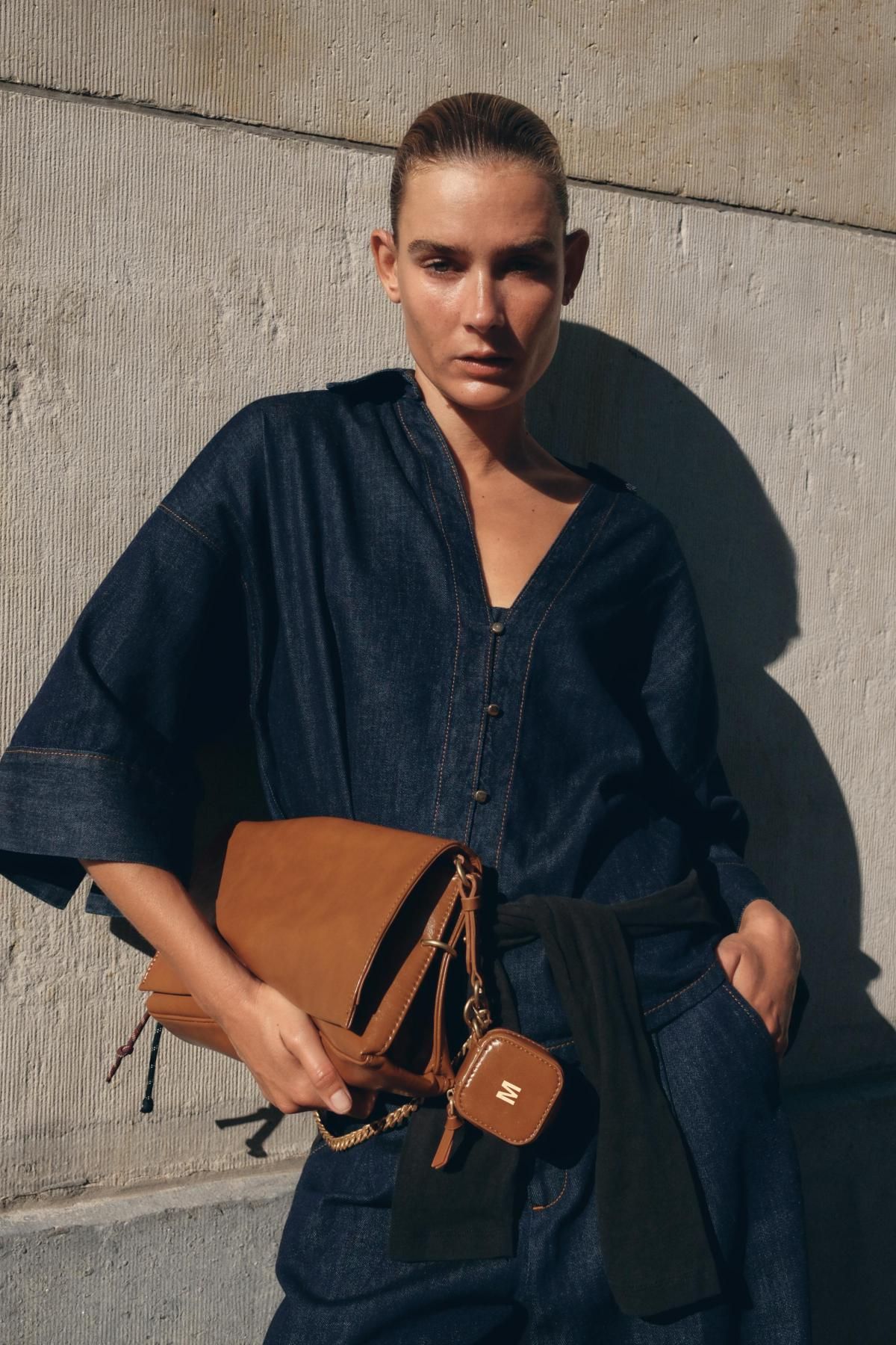 자라 하이웨이스트 데님 이펙트 와이드 팬츠 3666/152 DARK INDIGO - 상세 이미지 2