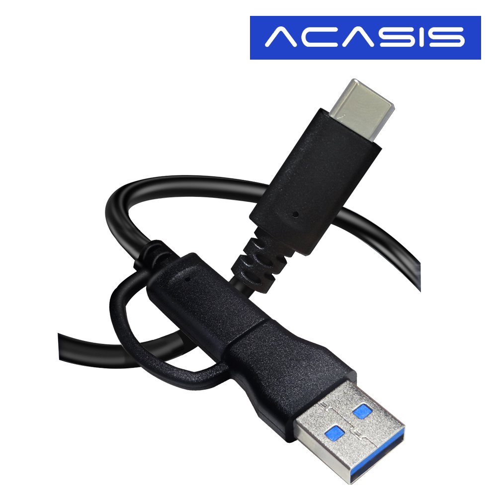 아카시스 USB A to C 변환 케이블 25cm 전송속도 [USB-A 5Gbps/ C to C 10Gbps] - 상품 이미지