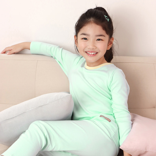 프리미에팜 아동 솔리드 폴리 후라이스 9부 어린이 내복 상하 세트 이미지 6