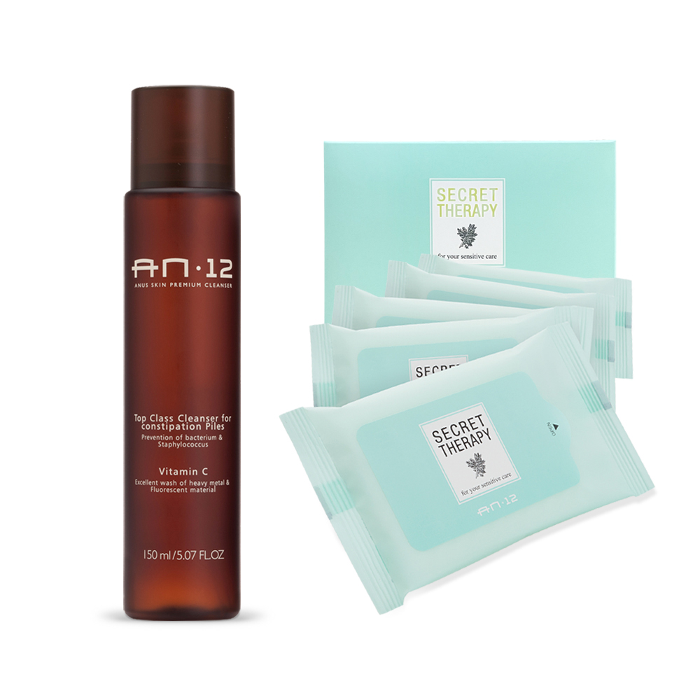닥터에이엔 AN12 항문클렌저150ml+여성청결티슈 50매 세트 청결제 세정제 전용워셔 - 상품 이미지