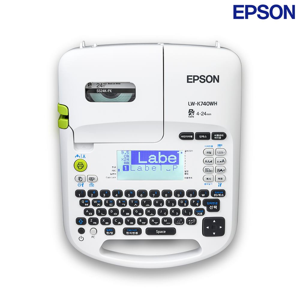 엡손 LW-K740WH 오피스 휴대용 라벨프린터 네임스티커 자동컷팅 최대 24mm 사용가능