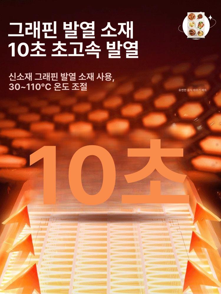 실리콘푸드워머 접이식음식플레이트 다이닝매직워머 음식워머 가정용 조리대 보온기 다이닝 데우기 접이식 5단 잠금 6판 61x38cm - 상세 이미지 4
