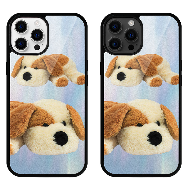 강아지 퍼피 인형 글라스 범퍼 케이스 - 상품 이미지