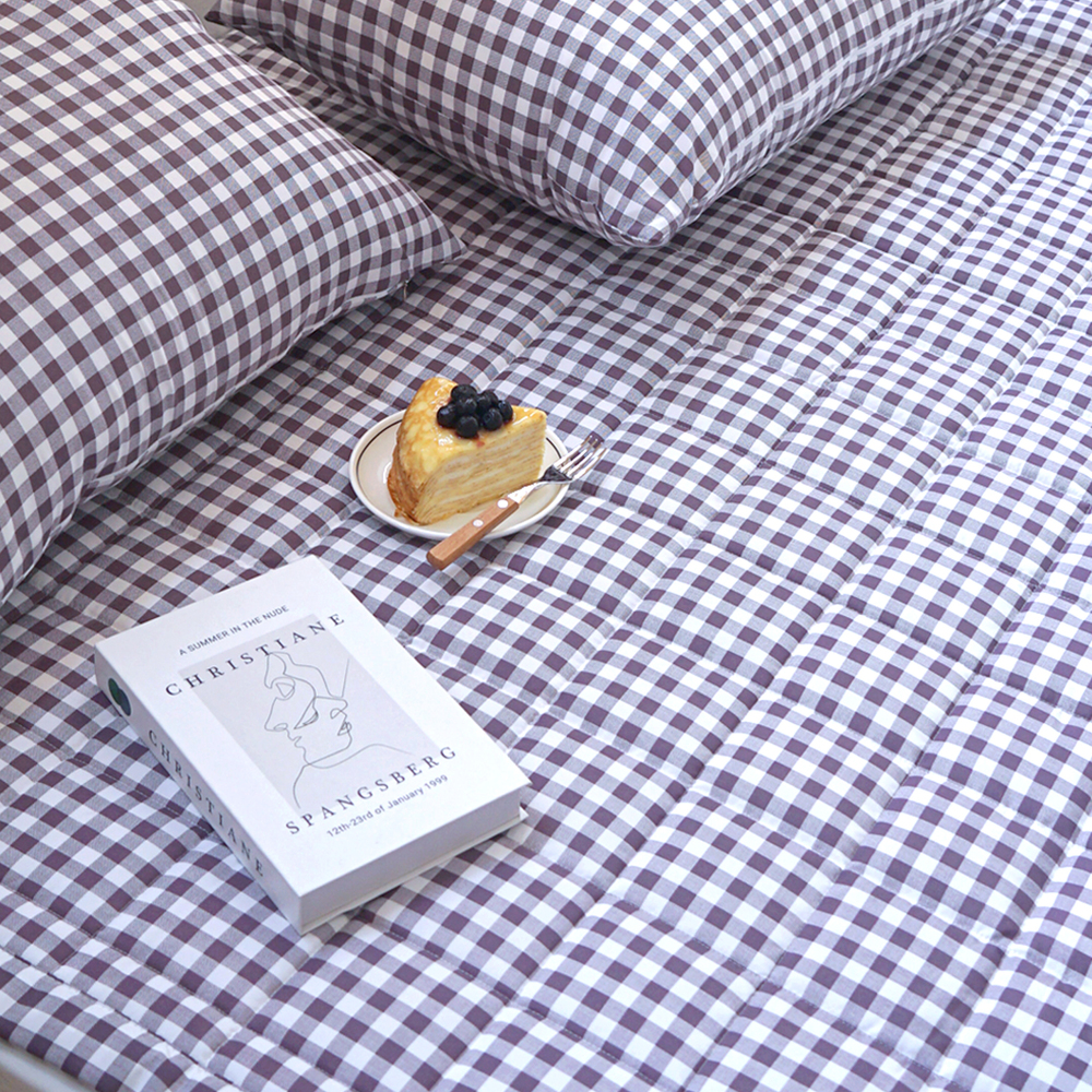 드림체크 먼지없는 사계절 고정밴딩 침대패드 그레이프 퍼플, Q(퀸)