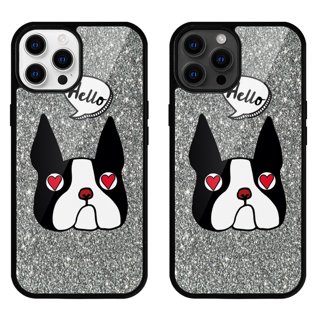 하트 불독 강아지 글라스 범퍼 케이스