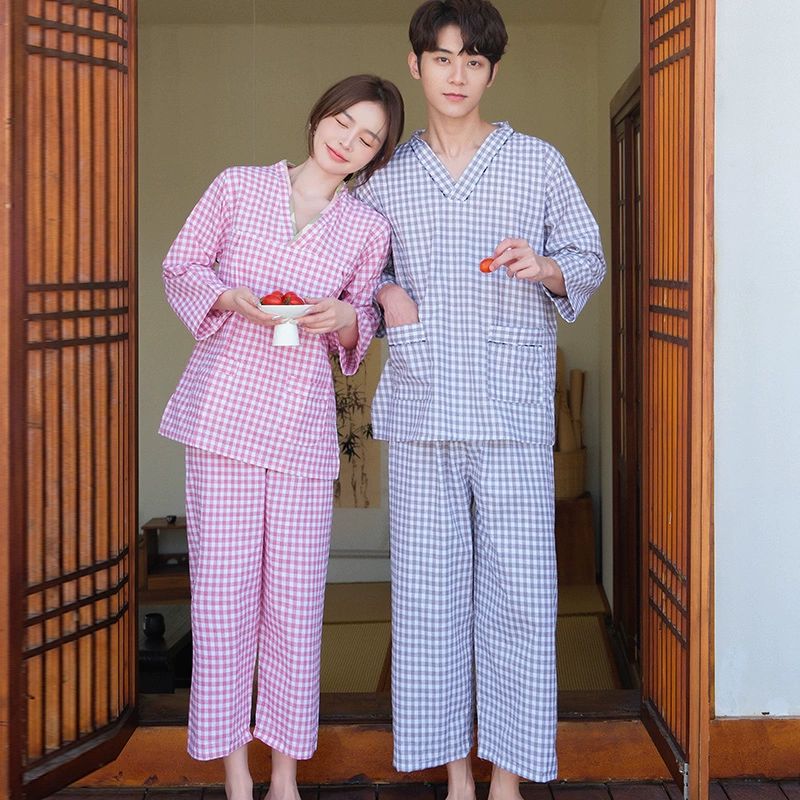 긴팔 황토 찜질복 남성 상하의 마사지복 사우나복 여성 여자핑크순면직물긴팔바지풀오버 XL - 상세 이미지 4