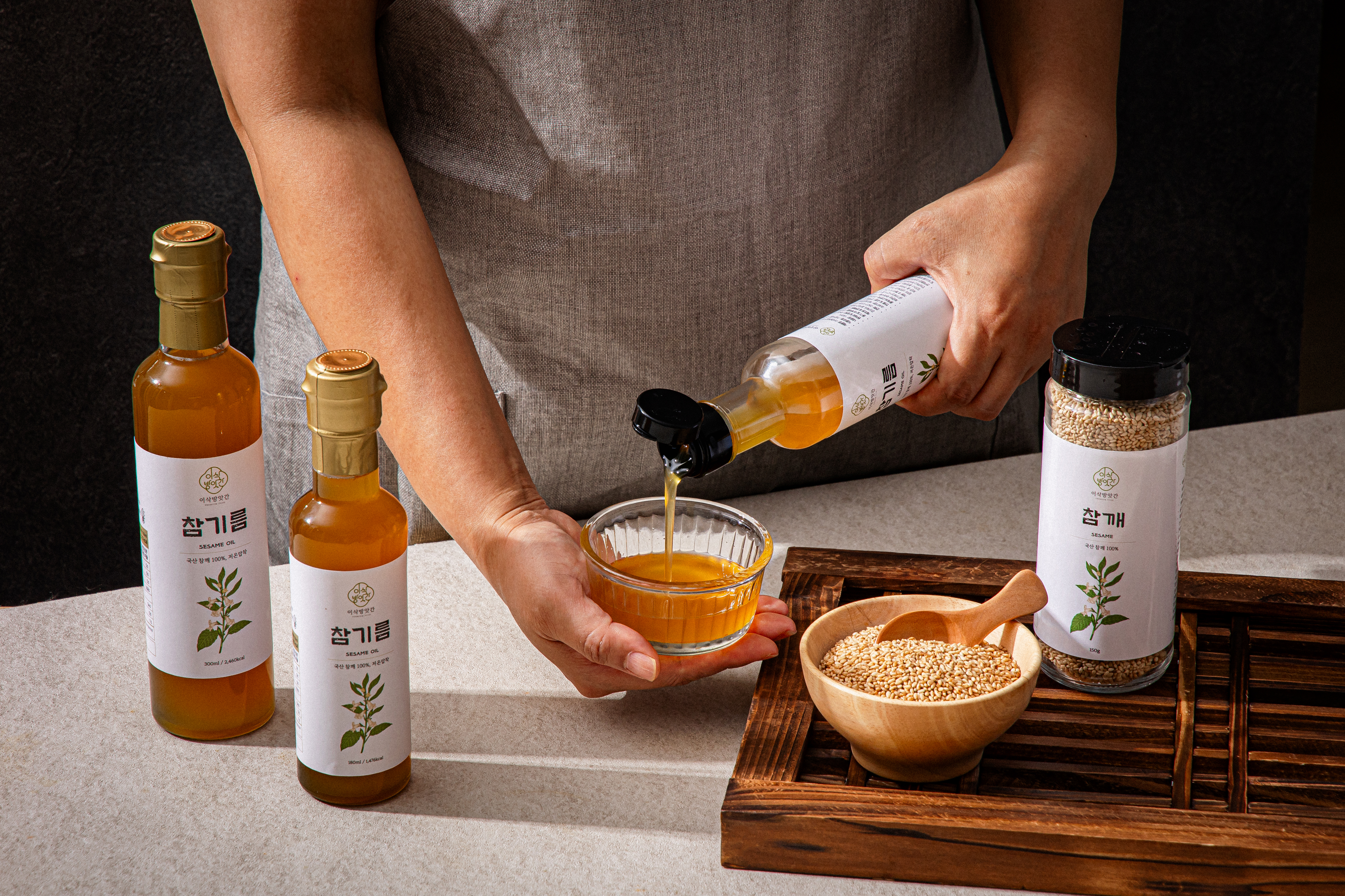 이삭방앗간 당일착유 국산 저온압착 참기름 180ml 선물세트