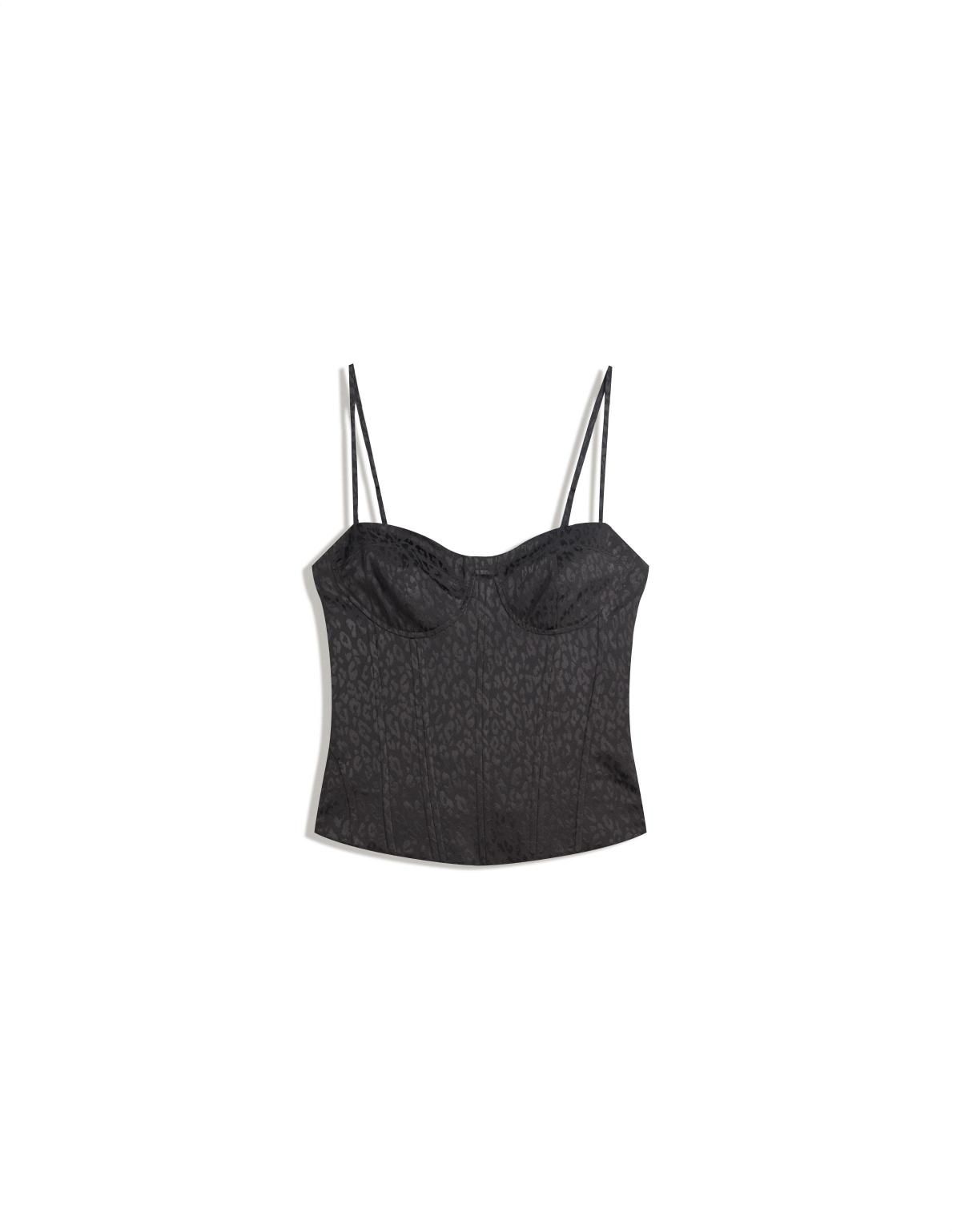 버쉬카 자카드 코르셋 탑 8772/008 BLACK - 상품 이미지