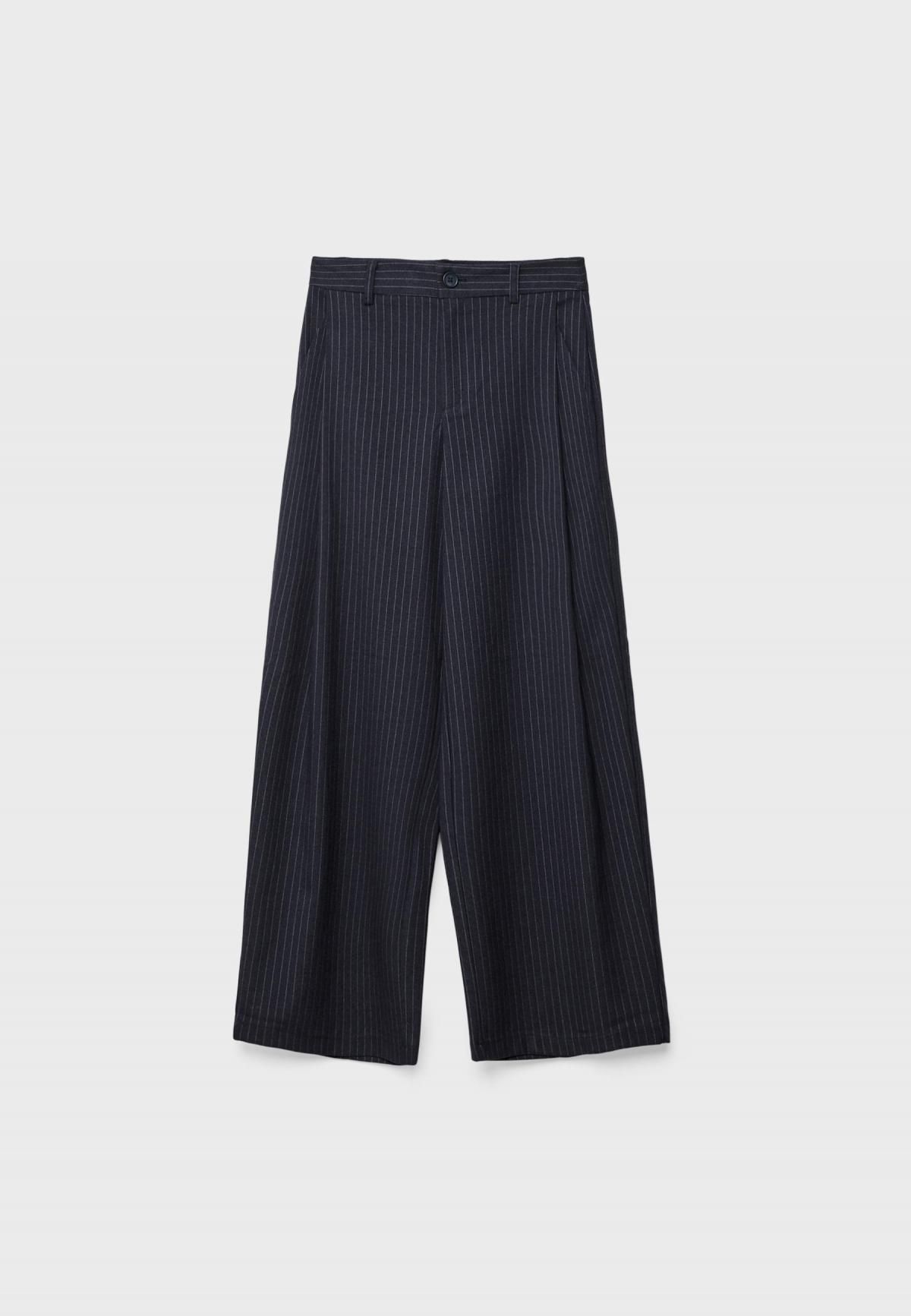 스트라디바리우스 스트라이프 와이드 테크니컬 팬츠 8276/850 NAVY BLUE - 상세 이미지 4