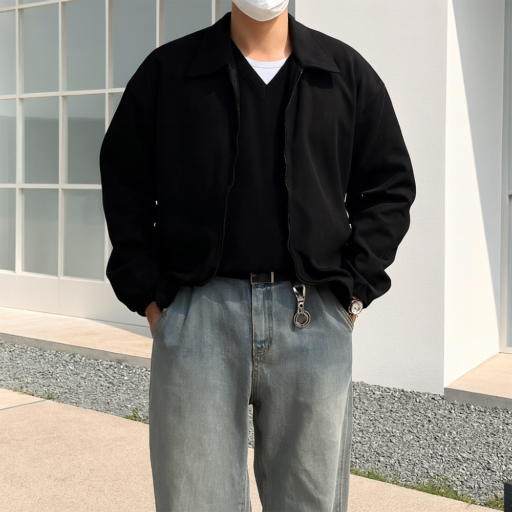 1+1 남자스웨이드자켓 남자스웨이드블루종 - 상세 이미지 3