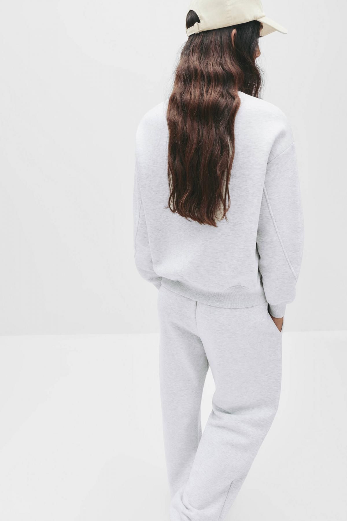 풀앤베어 라운드넥 코튼 프린트 베이직 스웨트셔츠 7560/329 GREY MARL - 상세 이미지 3
