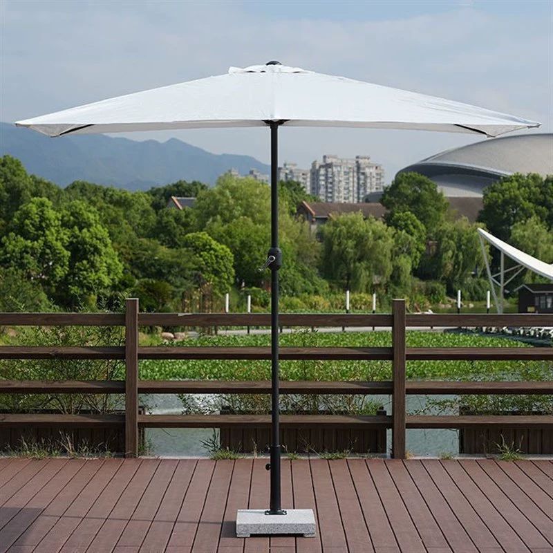 카페파라솔 하프 벽 테라스 베란다 직사각 카페 상가 창문 캐노피 차양막 카키 상승 우산+25L 물탱크 - 상세 이미지 5